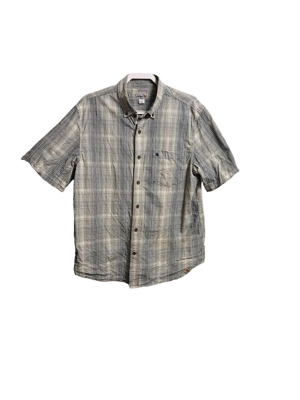 Carhartt Men's Button Down Short Sleeve Cotton Front Pocket Shirt Size L…